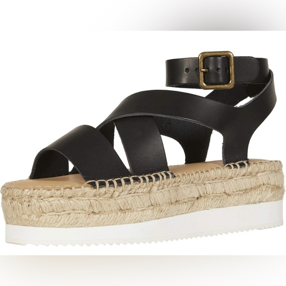 Soludos Black leather Olympia Espadrille Sandal! Size women’s 9!🔥NEW IN BOX - Picture 4 of 11